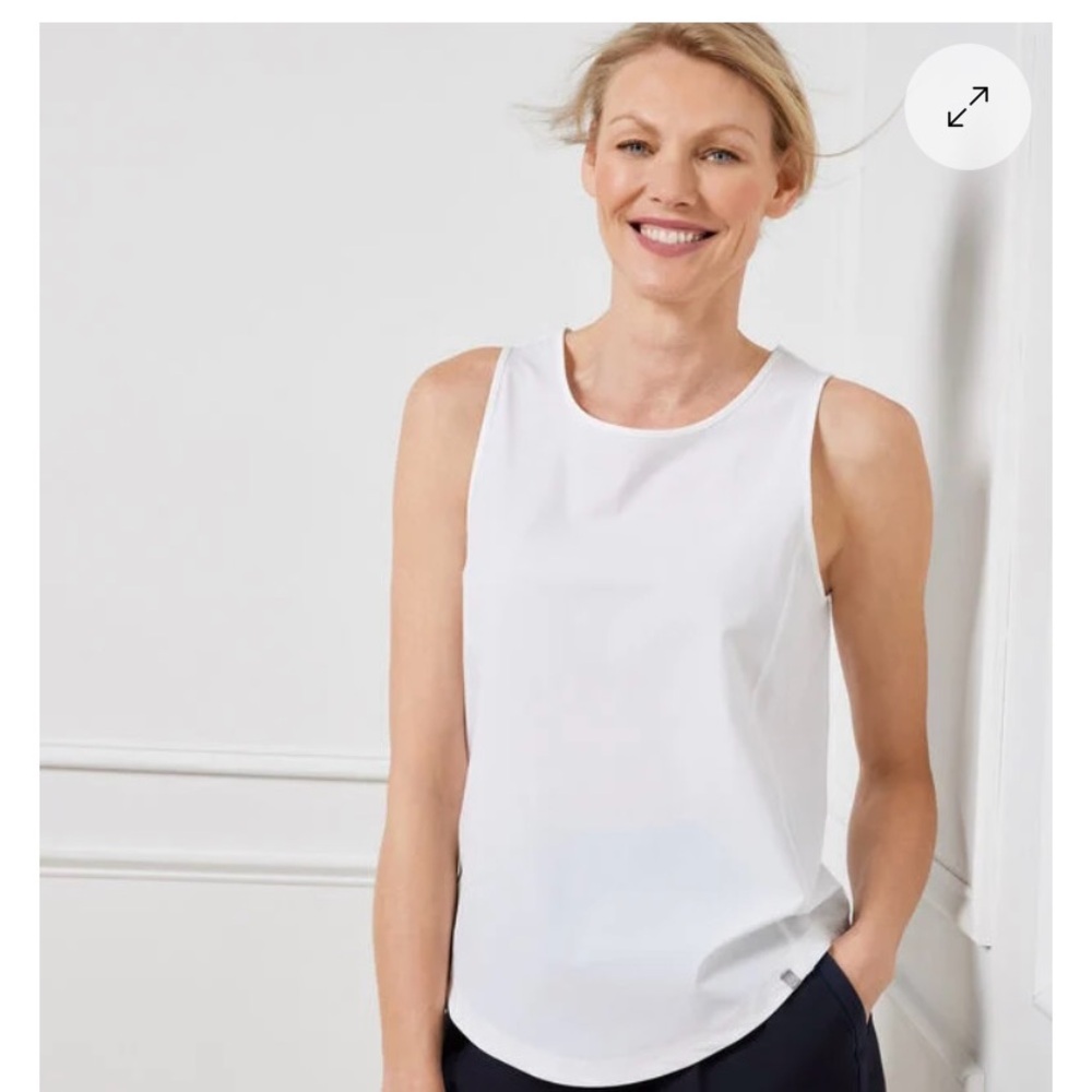 T by Talbots lightweight woven stretch, keyhole tank